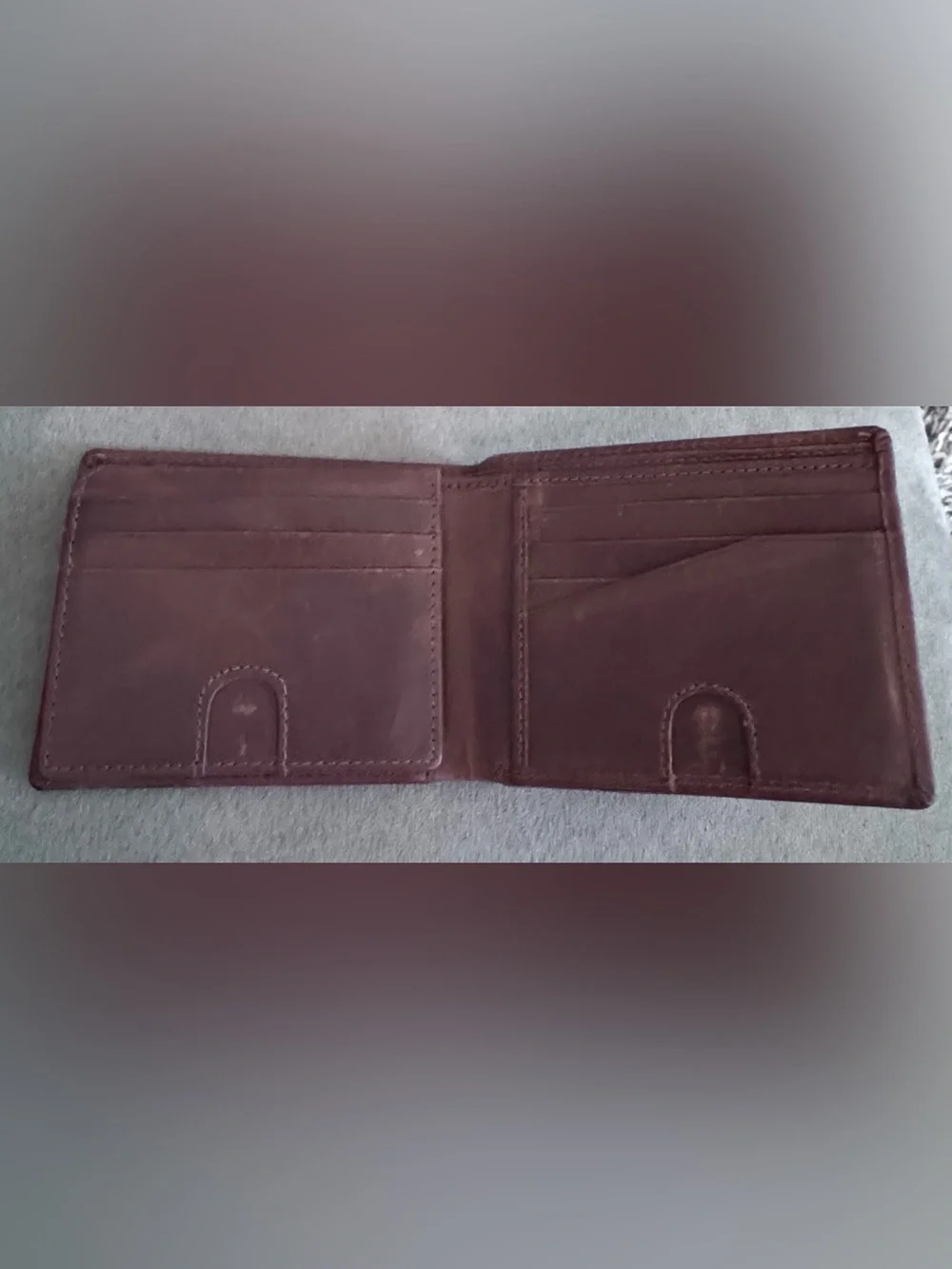 Men's Leather Bifold Wallet - Chocolate Brown